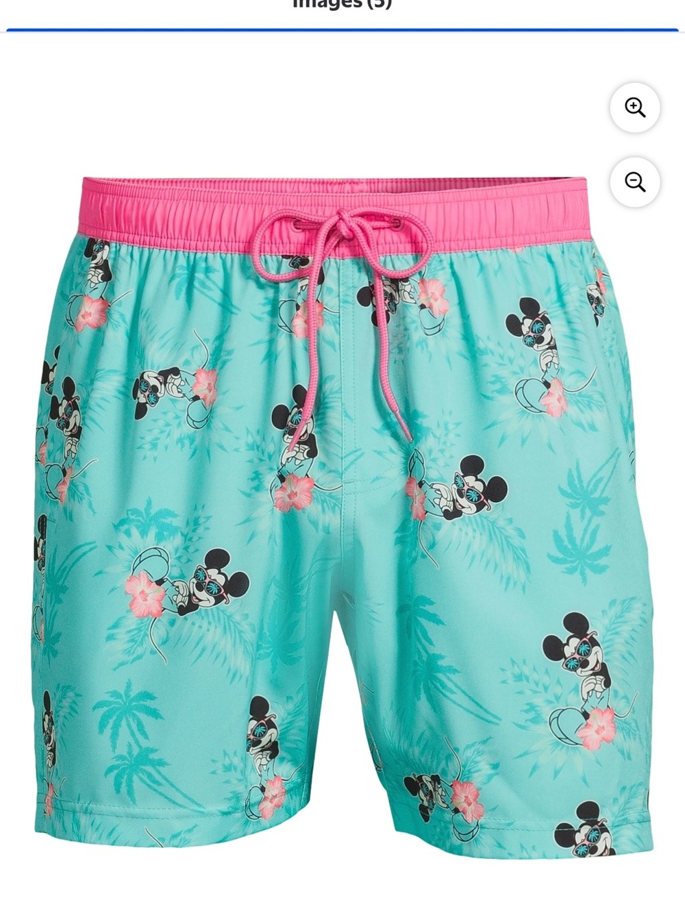NWT Disney Mickey Mouse Aqua & Pink Men's Swim Trunks size XL
